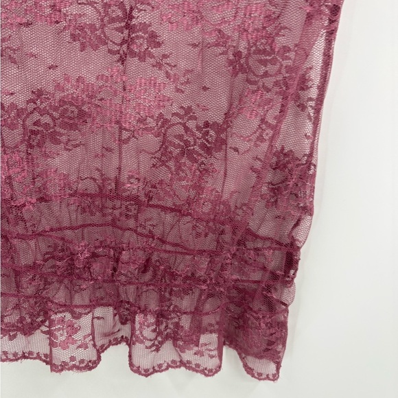 Limited too vintage Y2K pink boho off the shoulder pink lacy blouse size medium - Picture 2 of 16